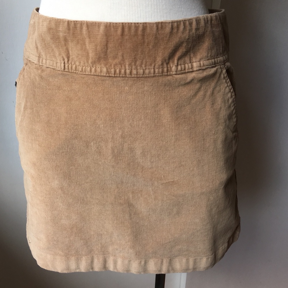 Concealed Back Zip Corduroy Mini Skirt